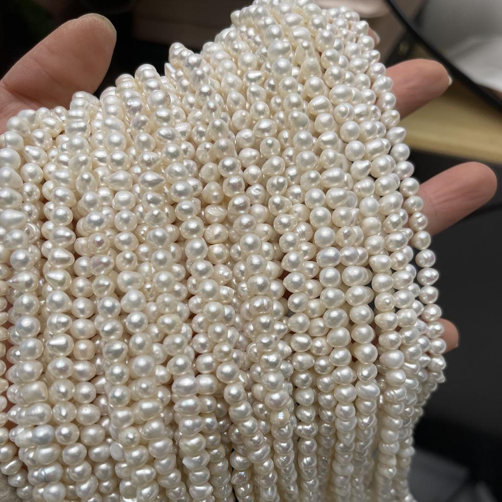 1 нить, белые натуральные пресноводные жемчужные бусины, 4-5 мм, для DIY ожерелий, браслетов, изготовления украшений, 36 см