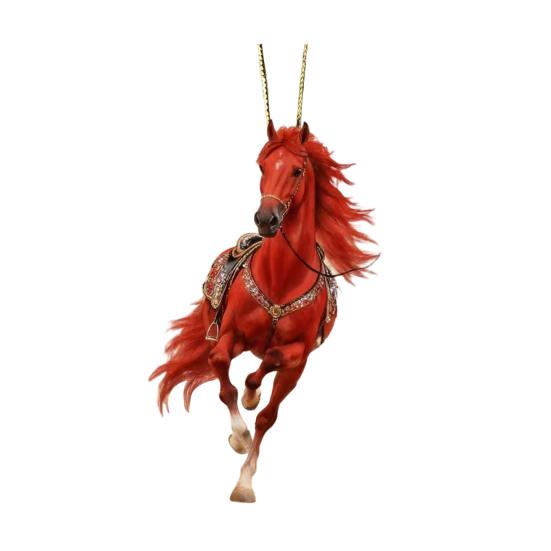 2D Horse Hanging Ornament Acrylic Flat Horse Decoration Christmas Tree Ornament for Horse Lovers Equestrian Gifts Holiday Decor