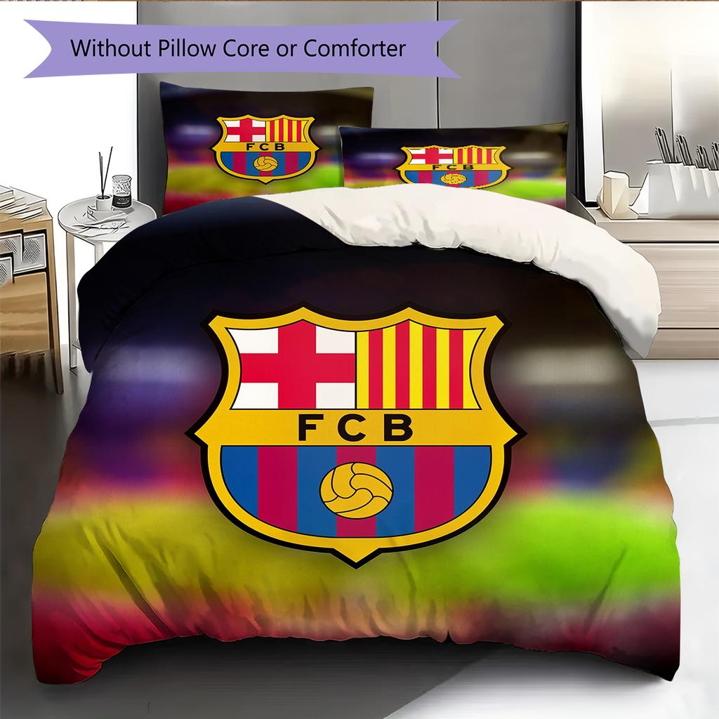 Постельное белье с узором Барселоны Домашний декор Подарок на день рождения (1 пододеяльник + 2 наволочки, без наполнителя)