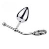 Removable Anal Butt Plug with Adjustable Penis Ring Metal Sexy Detachable Anal Plug Steel Single Double Ball Adult Toys for Men