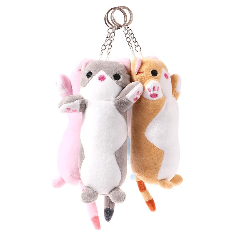 Lovely Long Cat Plush Doll Toys Soft Stuffed Animal Keychain Backpack Pendant For Kids Girls Birthday Gifts