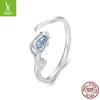 Blue Tulip Open Ring Women'S, Niche Premium Elegant Wind 925 Sterling Silver Ring Jewelry