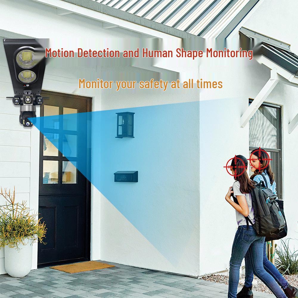 V380 Outdoor Smart Cam: Solar-Powered, Network-Free, Full-Color, Remote-Controlled, Triple-Screen, Courtyard Street Light