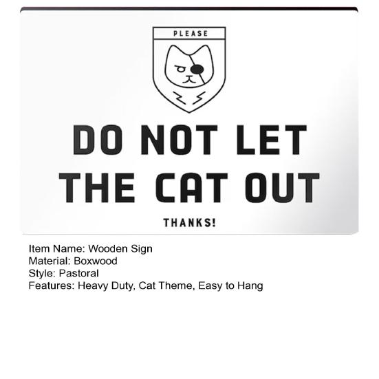 Деревянный знак для кошек с надписью «ПОЖАЛУЙСТА, НЕ ВЫПУСКАЙТЕ КОШЕК НА ВЫХОД» для украшения стены в деревенском стиле для дома, офиса, гостиной, спальни