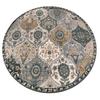 Round Moroccan Area Rug Vintage Flower Print Washable Living Room Bedroom Office