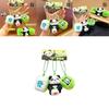 Soft Plush Panda Keychain In Rich Ink Blue Bamboo Design Perfect For Gift Giving
