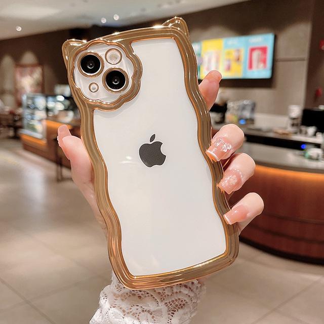 Покрытие милый 3d кошачьи уши волна прозрачный чехол для телефона для Iphone 13 11 12 Pro Max Xs Max Xr X прозрачный противоударный мягкий чехол