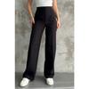 Women's New Season High Waist Classic Black Fabric Pants