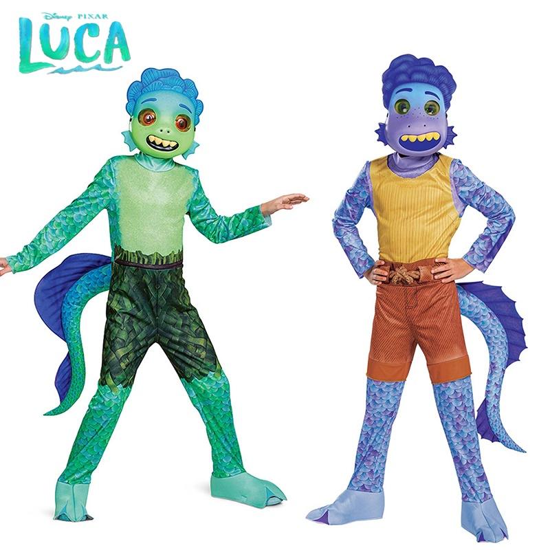 Костюм для косплея Дисней Лука Альберто для детей, костюм морского монстра, Хэллоуин, карнавальная вечеринка, комбинезон с маской