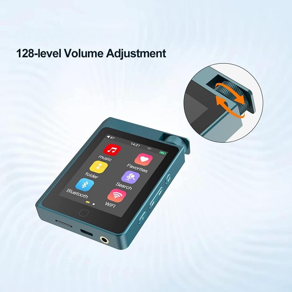 Hi-Fi MP3-плеер без потерь, 16 ГБ, Bluetooth 5.0, портативный музыкальный плеер высокого разрешения DSD с 2,8-дюймовым сенсорным экраном, поддержка до 512 ГБ