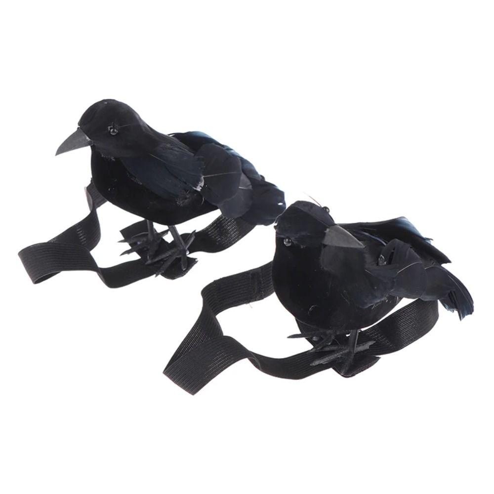 Cosplay Costume Props Halloween Simulation Crow Plush Crow Toy  Holiday Party Decoration