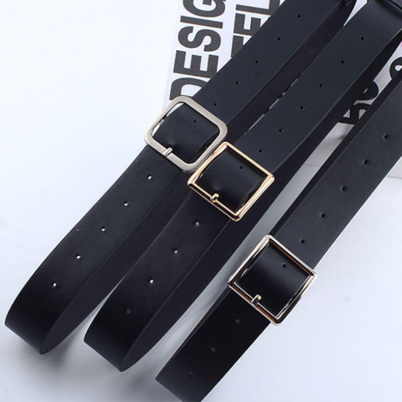 Women's Leather Belt With Square Wide Belts Female Slim Waistband Female Ladies Apparel Accessories