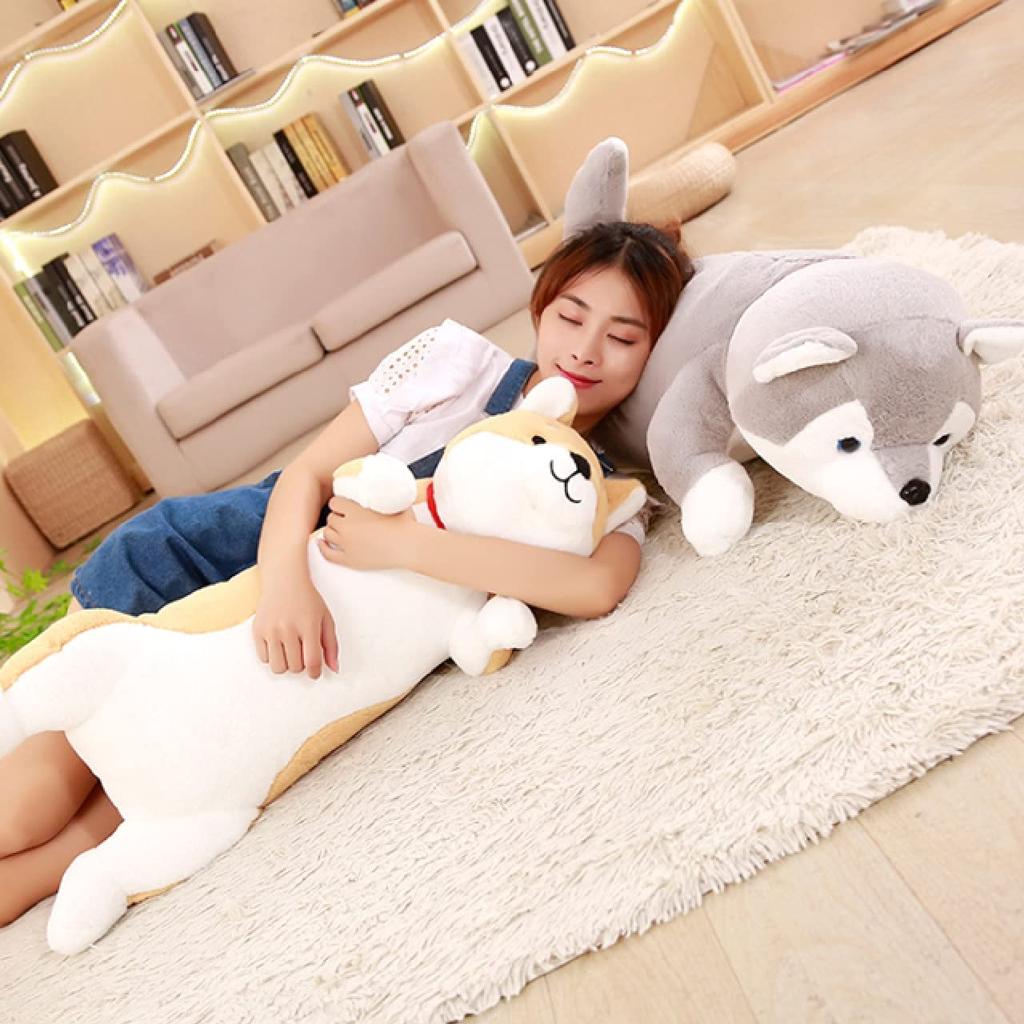 Hugging Pillow Plush Dog Body Siberian Husky [Stylish Soda] - "My Leo" (Husky Dog, 60cm)