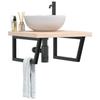 VidaXL Wall-mounted Vanity Shelf Steel and Solid Oak Wood 3302471