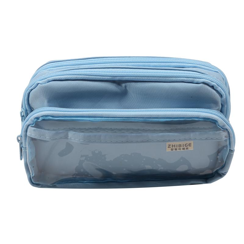 Шикарный однотонный пенал Simplecity прозрачный чехол для ручек большой емкости канцелярский органайзер сумка школьные принадлежности