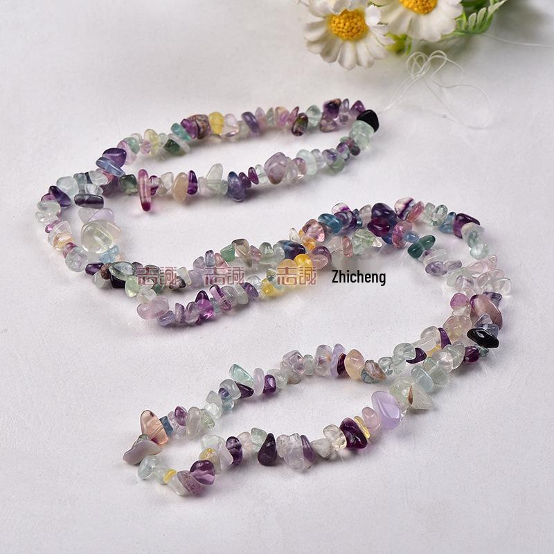 Натуральные разноцветные хрустальные бусины из крошки - Агат, Халцедон, Флюорит, Гранат