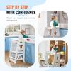 Tower Step Stool for Toddlers Kids 3-Level Height Adjustable 350LBS White