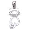 [Q9424] - Silver Pendant 'Chat Beauté' Silver-white (rhodium-plated) - 20x7 Mm
