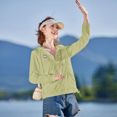 Солнцезащитная одежда женская летняя новая приталенная талия ледяной шелк для улицы маленькая майка солнцезащитная одежда короткая куртка