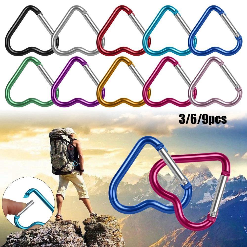 Hanging Outdoor Camping Tool Heart-shaped Buckles Aluminum Carabiner Keyring Hook Keychain Clip