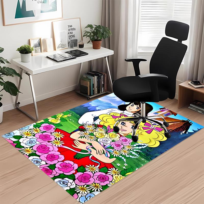 The Rose of Versailles Printed Carpet, for Office Chair Living Room Bedroom Kitchen Room Decor Gifts.