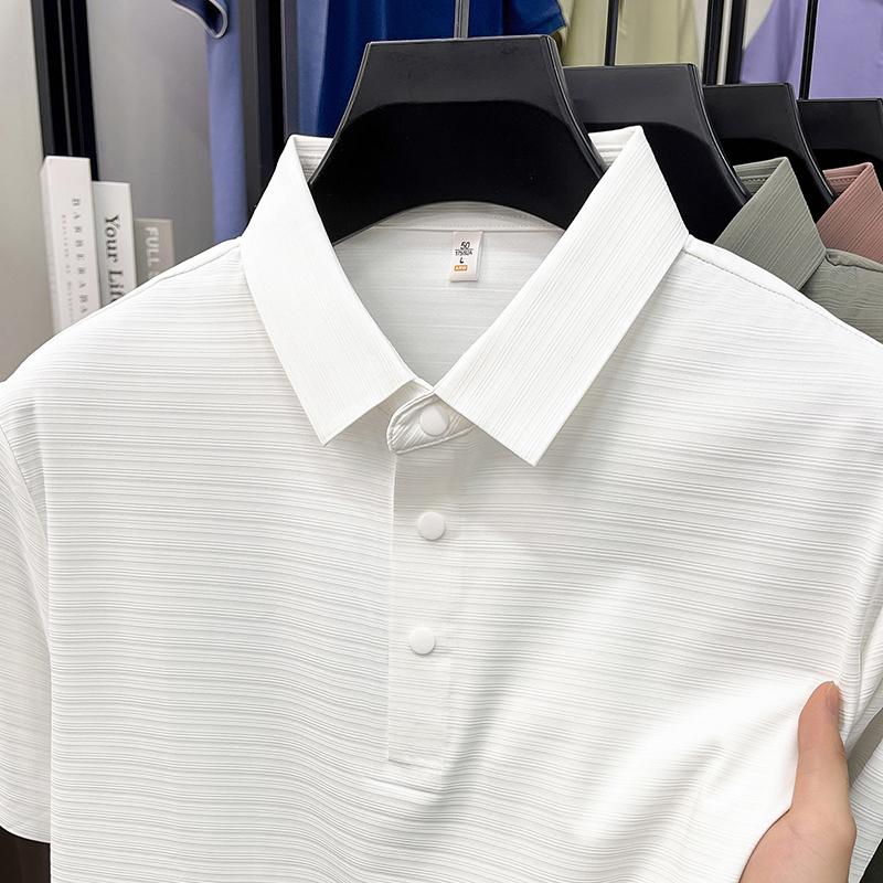 [Texture] Summer ammonia high elasticity casual versatile short sleeved polo shirt