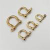 Pure Copper U-Shape Horseshoe Buckle with Brass D-Ring for Wallets, Bags, Bracelets, and Keychains