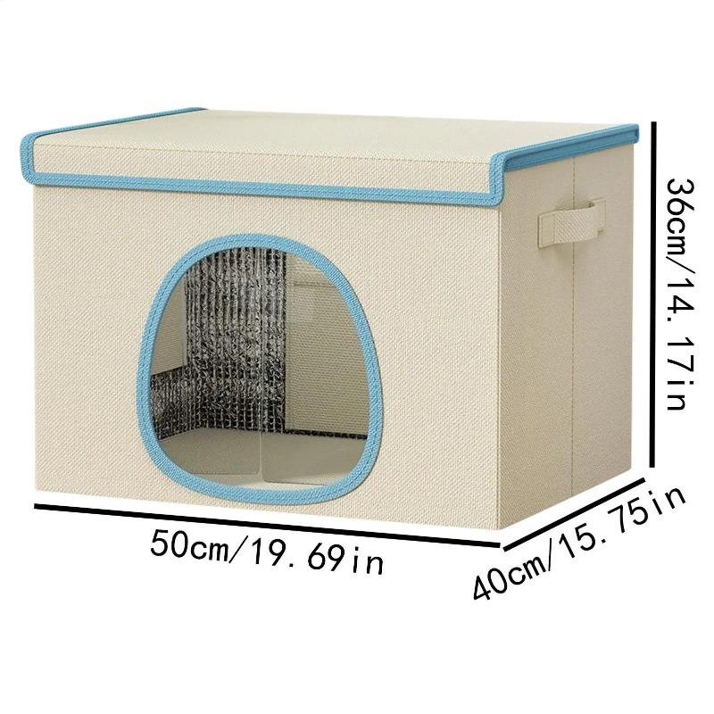 Cat Cooling Bed Portable Air Conditioner House Foldable Pet Igloo Nest with Ice Packs for Small Medium Cats Kittens