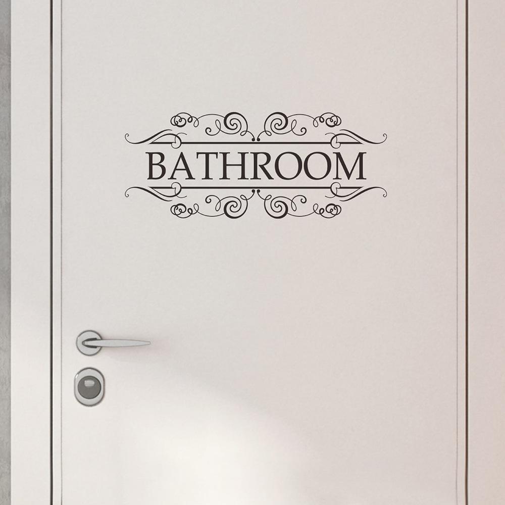 Английский слоган Наклейки на двери ванной и туалета для украшения дома Наклейки на стены