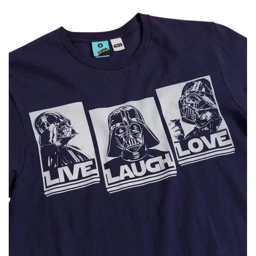 STAR WARS Unisex Adult Live Laugh Love Darth Vader T-Shirt