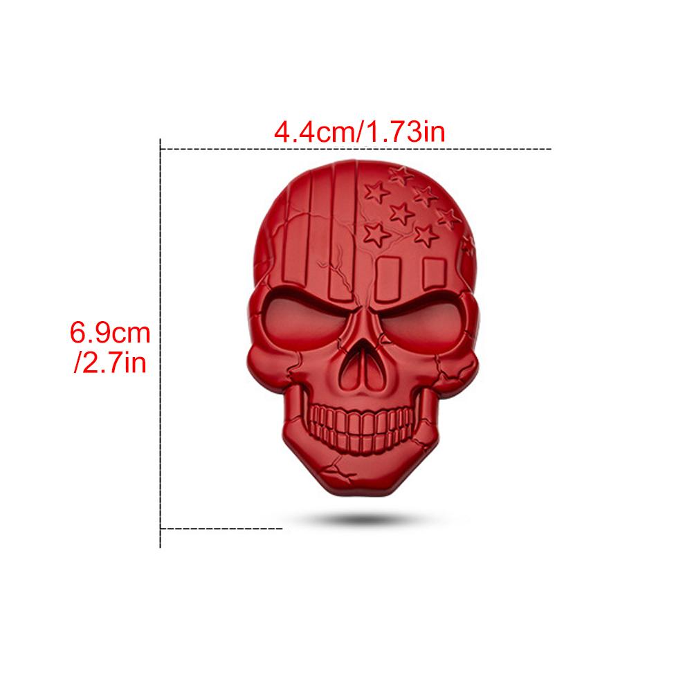 3D Car Sticker Premium Warrior Metal Car Side Fender Rear Trunk Skull Emblem Badge Decal for Any Vehicle Truck Car Motorcycle RV