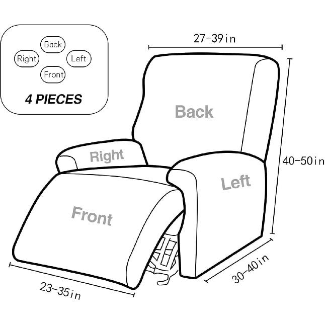 Эластичный чехол для кресла-реклайнера, Принтованные чехлы для кресла, Чехол для дивана-реклайнера, Нескользящий облегающий защитный чехол для мебели, для гостиной, спальни, дома, M