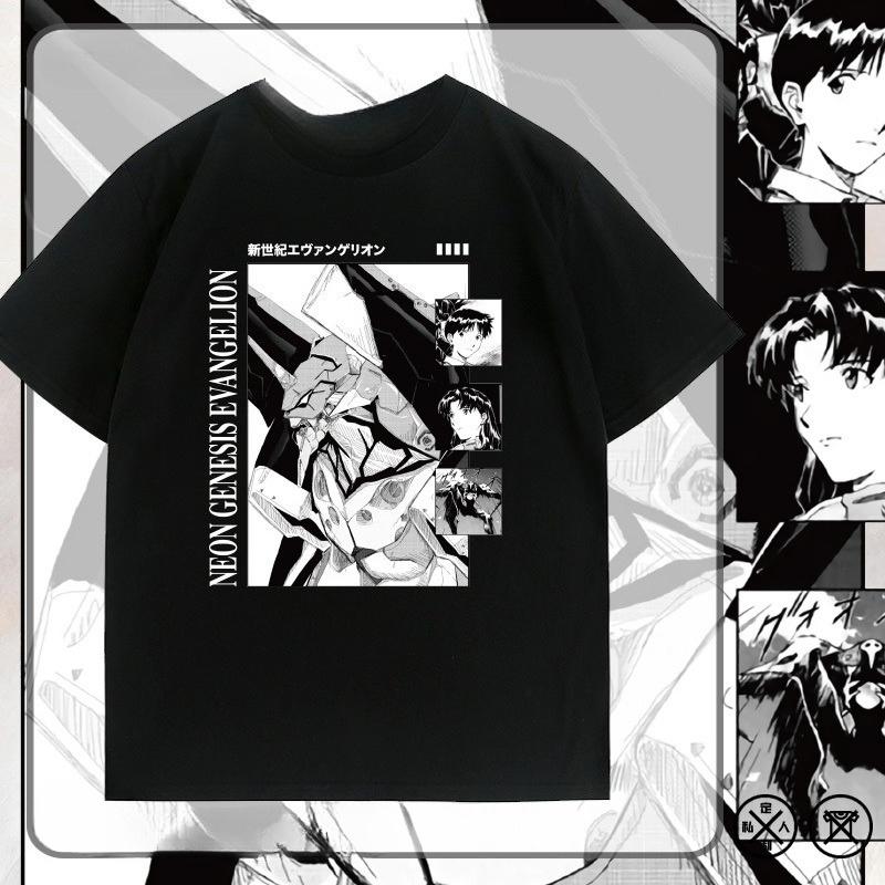 New Century Gospel Warrior EVA Animation No 1 Machine Mecha Apostle Trend Short Sleeve Summer TShirt Crew Neck Cotton Tee