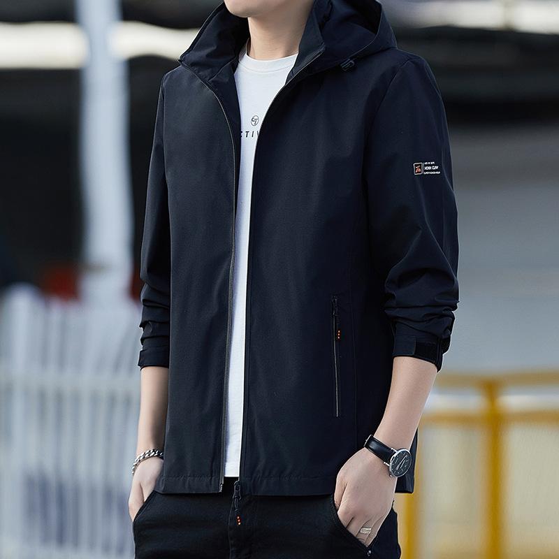 Jacket Men's Jacket Spring Casual Versatile Slim Trend Youth Tooling Hooded Jacket Men's Clothing