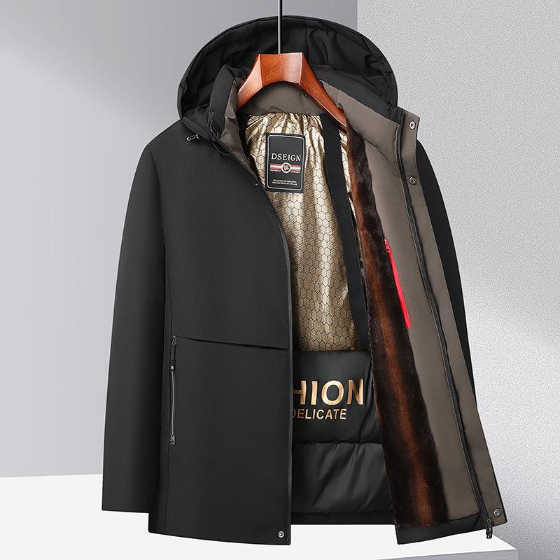 Зимняя Новинка Пи Преодолевает Куртку из Утолщенного Флиса для Бизнесменов Среднего Возраста