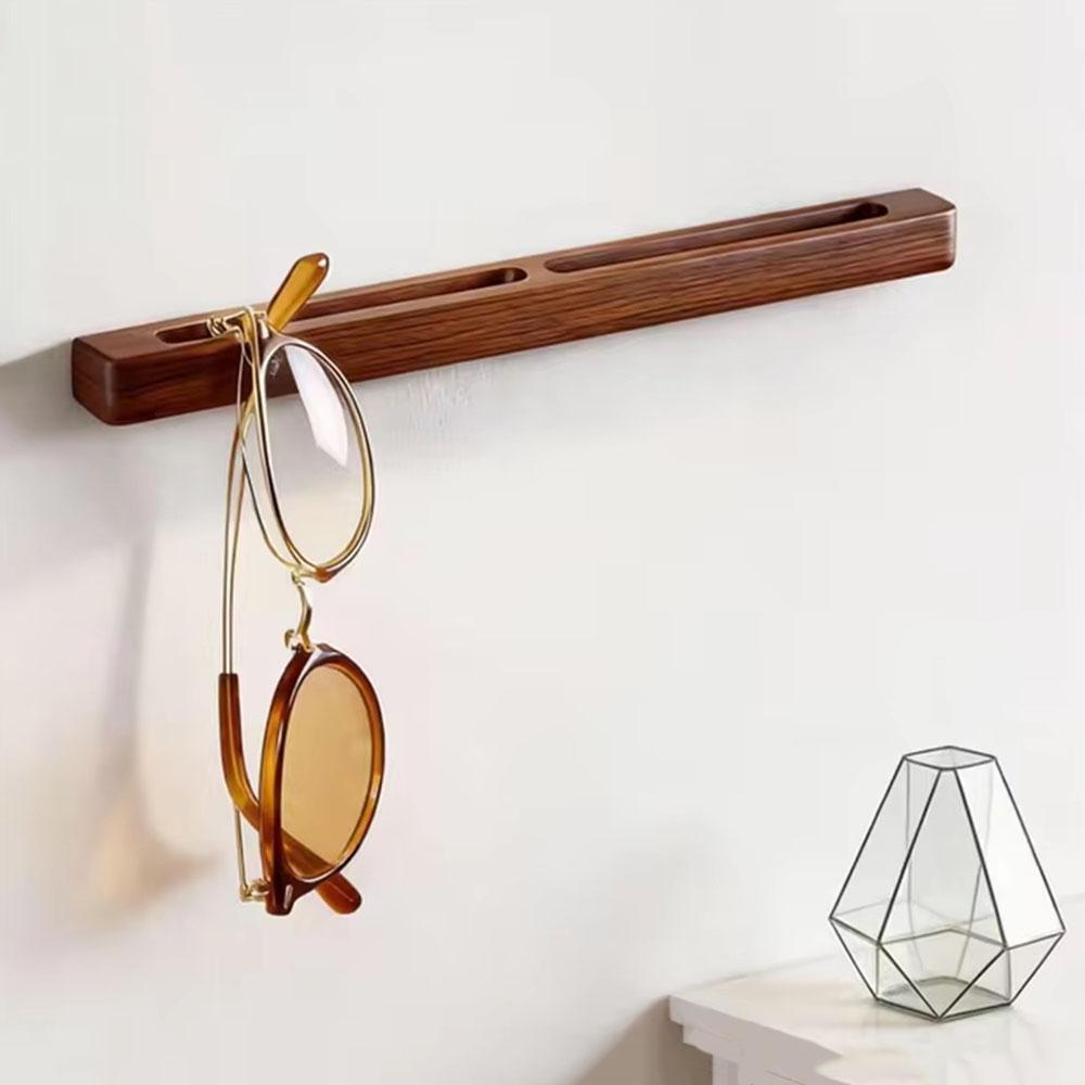 Retro Wooden Wall Mount Sunglasses Holder No Drill Eyeglasses Display Organizer Wooden Eyeglass Holder Bathroom Bedroom