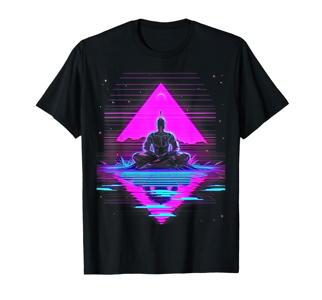 Synthwave | Buddha Alien | Cyberpunk Retro 80s Sci-Fi #8 T-Shirt