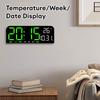 Большие цифровые настенные часы с дисплеем температуры и даты, ночным режимом, настольным будильником, 12/24-часовым электронным светодиодным таймером