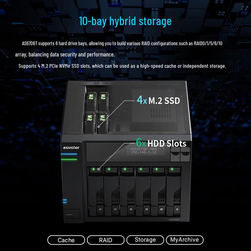 ASUSTOR AS6706T 6-Bay NAS Network Storage Server