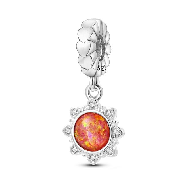 925 Sterling Silver Glowing Stars Moon Sun Rainbow Dangle Charms Beads Bracelet Necklace Jewelry Women