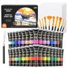 Shuttle Art Acrylic Paint, Acrylic Pigment, 48 Piece Set, 30 Colors, 10 Paint Brushes, Includes Parate, Quick Dry, Durable, Tube, 36ml, Handmade, Can