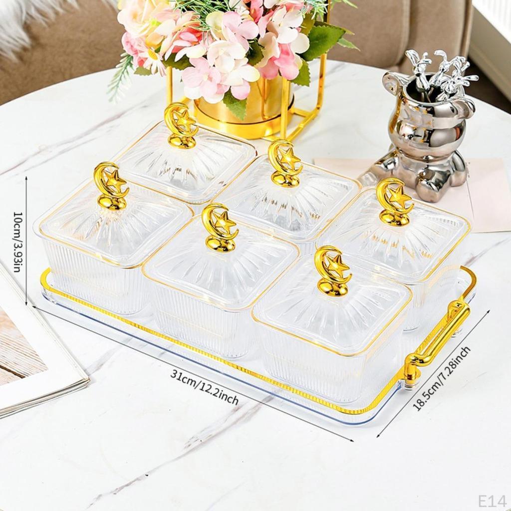 Разделенная сервировочная миска, тарелка для закусок, многофункциональная миска для конфет и орехов с крышкой, поднос для сухофруктов