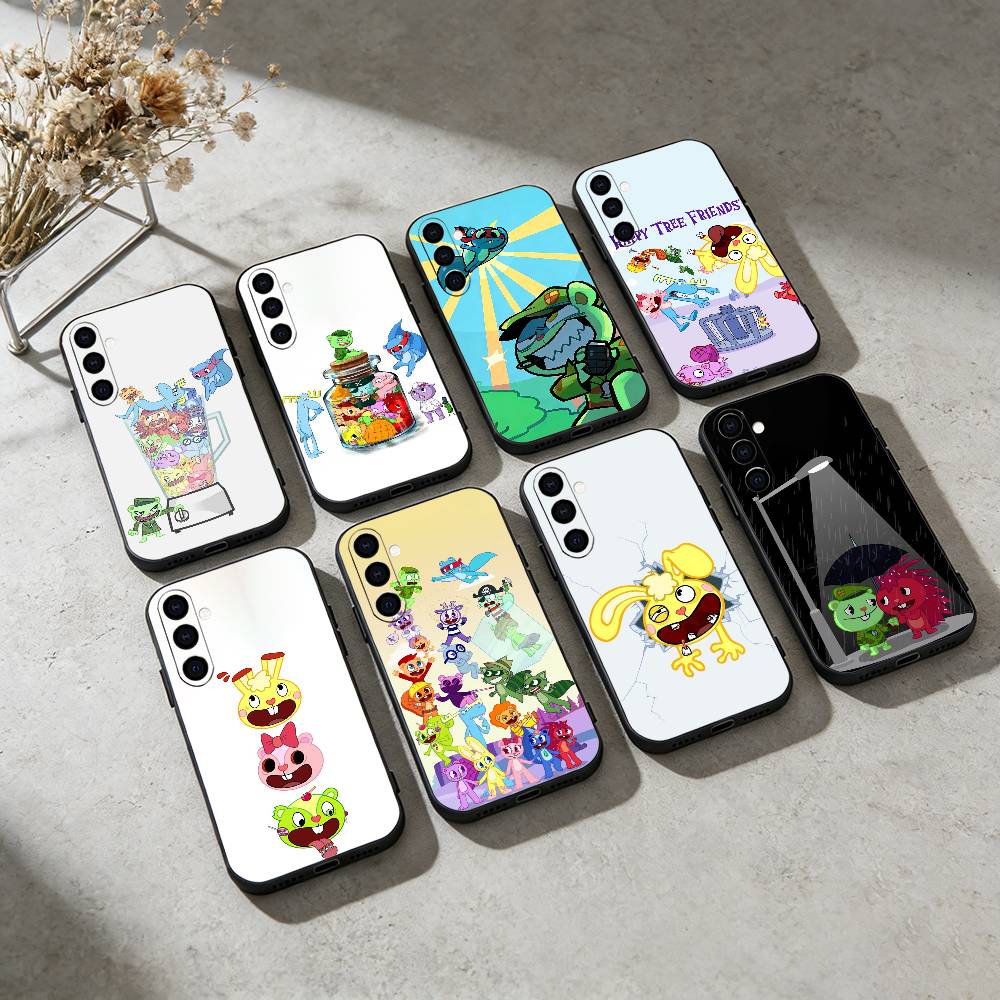 h-Happy T-Tree Friends Phone Case For Samsung Galaxy A20,21s,22,31,32,52,53,72,73,80,91 Soft Black Shell