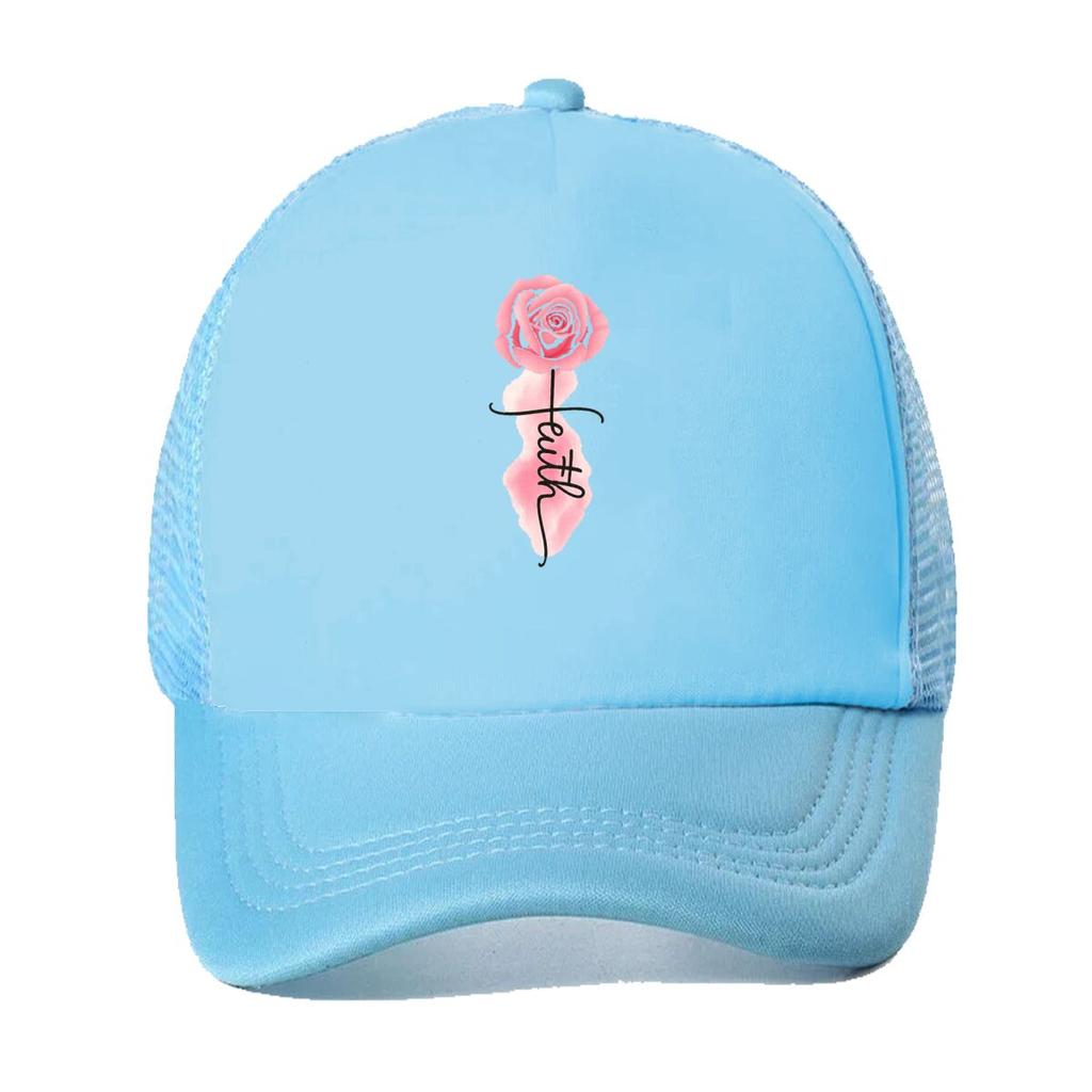 FlowerPrinted Suitable for Going Out Machine Washable Mesh Baseball Cap Hip Hop