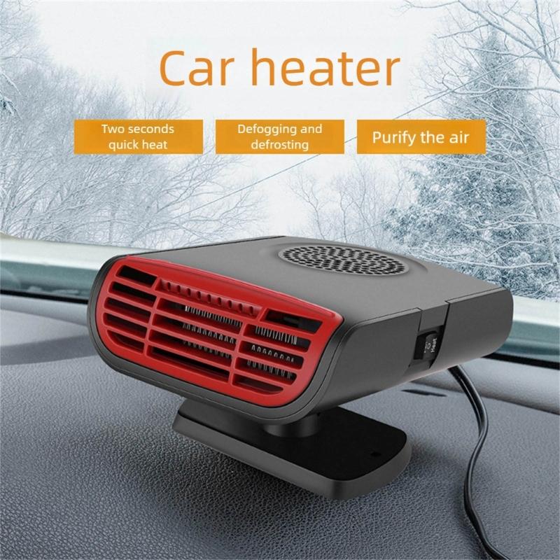 12V Car Defroster Demister Heater Cooling Fan Adhesive Windshield Defogger Car Interior Accessories Angle Adjustable
