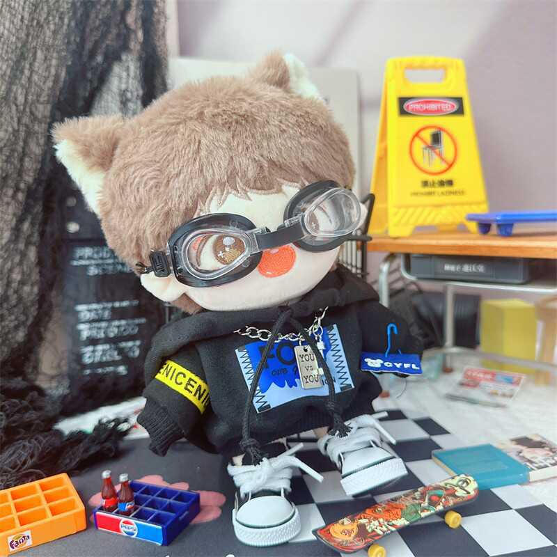 Повседневный наряд для куклы-мальчика: Хлопковый свитер и очки для кукол 10-20 см