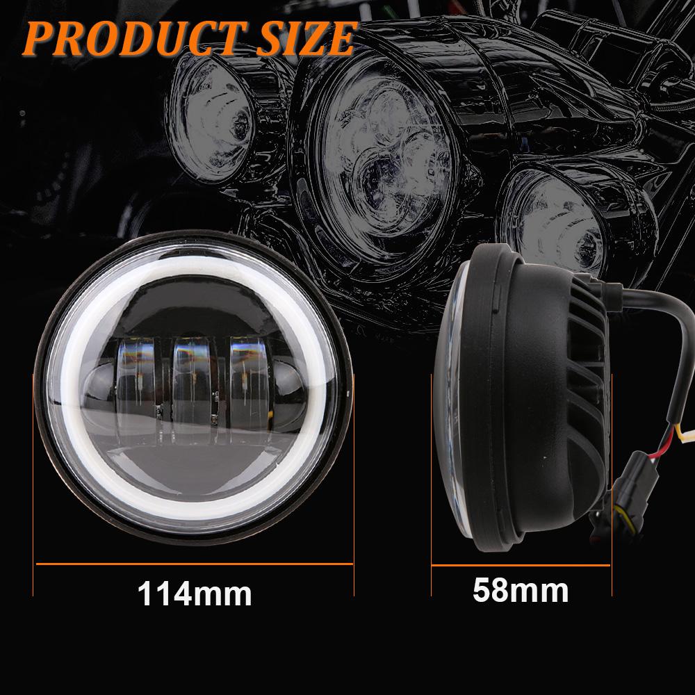 Motorcycle 2pcs 4.5 Inch Led Fog Light DRL Led Fog Halo Ring 30W Round Waterproof 4 1/2 Auxiliary Passing Lamp