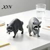 Милая Фигурка Енота, 3D-печатная Фигурка Енота, Статуэтка, Забавный Настольный Друг, Коллекционные Фигурки из Пластика PLA, Маленькое Животное, Коллекционная Фигурка для Дома