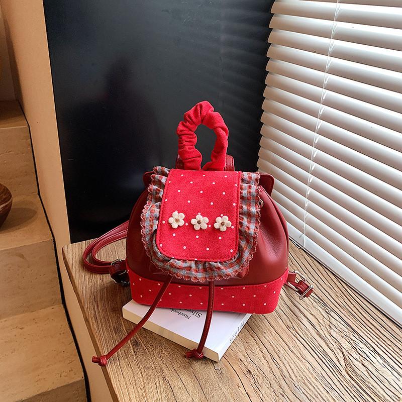 Minimalist Denim Patchwork Small Backpack For Daily Use