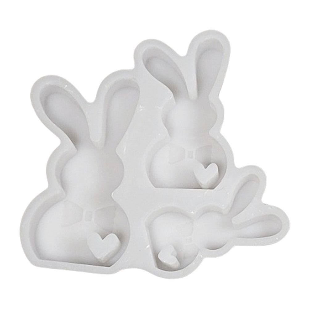 DIY Easter Bunny Silicone Mold Cute Rabbit Concrete Molds Gypsum Molds for Easter Decor